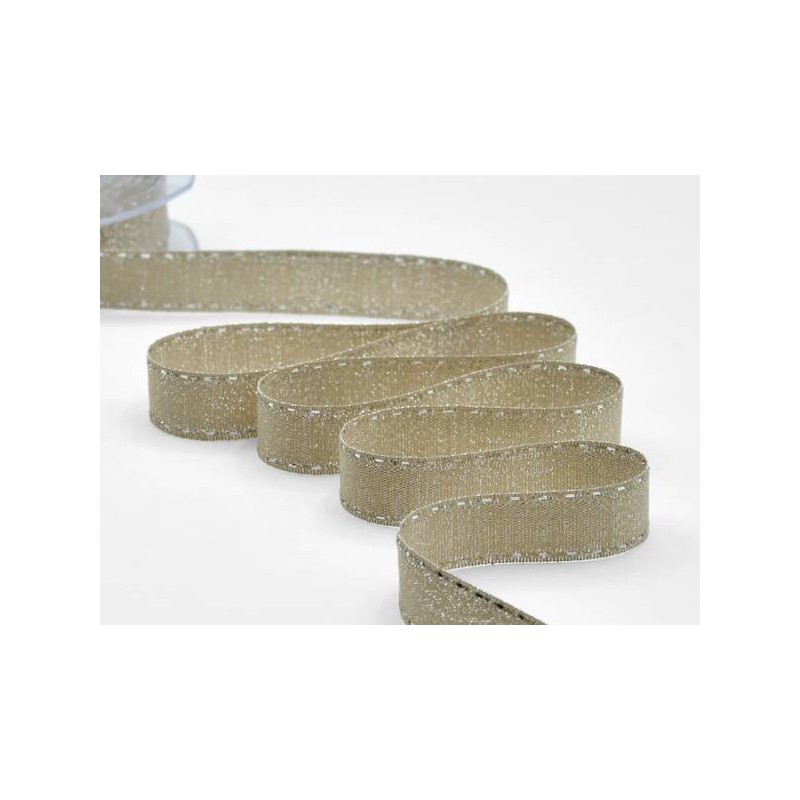NASTRO RUSTICO LAME' C/IMPUNTURA mm22x20mt BEIGE