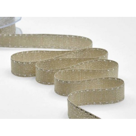 NASTRO RUSTICO LAME' C/IMPUNTURA mm22x20mt BEIGE