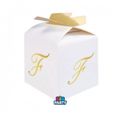 SCATOLINA CUBETTO PORTACONFETTI 5x7x5cm LETTERA F 10pz