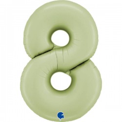 PALLONE NUMERO 8 MYLAR 102cm 40 VERDE OLIVA