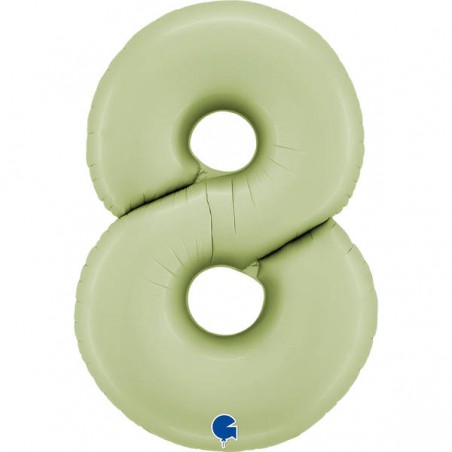 PALLONE NUMERO 8 MYLAR 102cm 40 VERDE OLIVA
