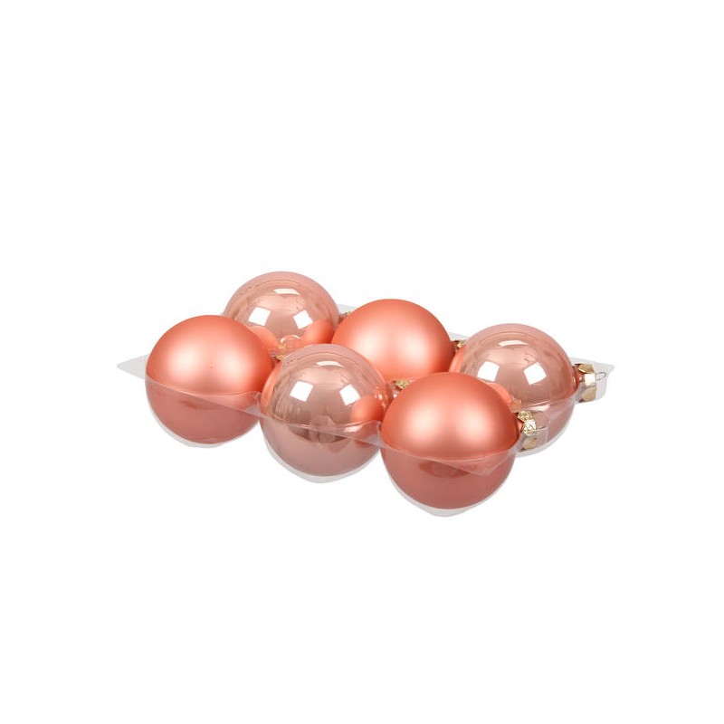 PALLINE VETRO ø80mm SABBIA 6pz