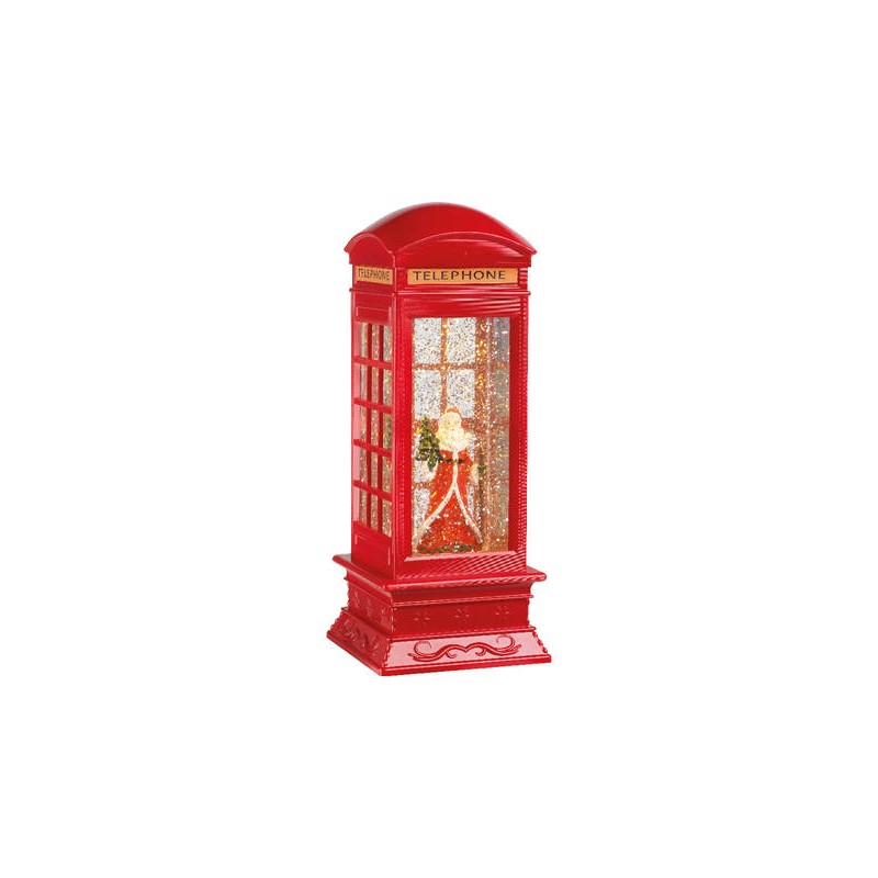 CABINA TELEFONICA ROSSA C/LED H.27cm