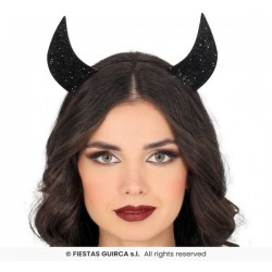 CERCHIETTO CORNA GLITTER NERO