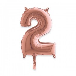 PALLONE NUMERO 2 MYLAR 36cm ROSE GOLD