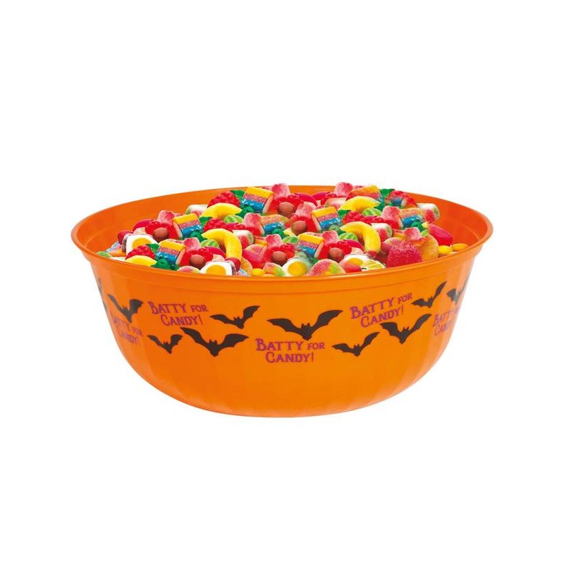 CIOTOLA ARANCIONE CON PIPISTRELLI ø27cm IN PVC