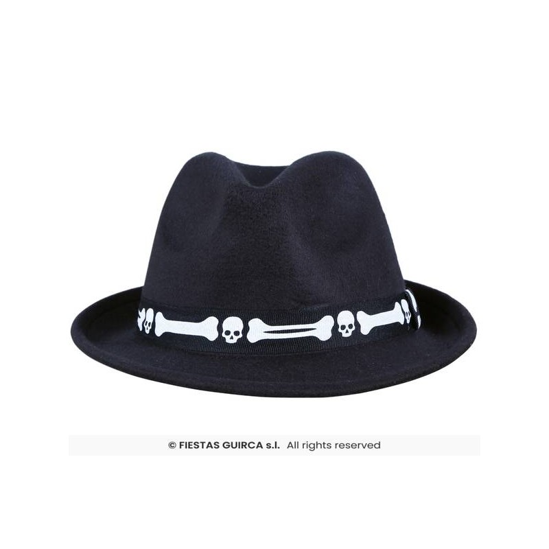 CAPPELLO NERO CON OSSA