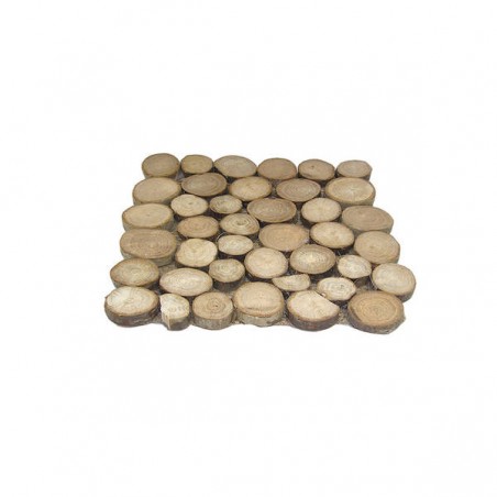 VASSOIO CON DISCHI DI ROVERE QUADRATO 20cm