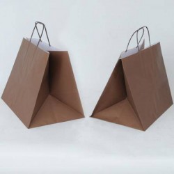 BORSA CARTA BASE QUADRATA MARRONE 25x25x30cm