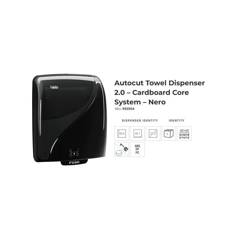 IDENTITY DISPENSER ASCIUGAMANI 2.0 AUTOCUT NERO ART.892504