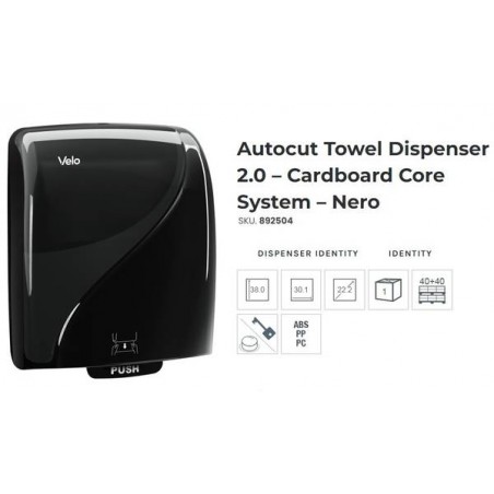 IDENTITY DISPENSER ASCIUGAMANI 2.0 AUTOCUT NERO ART.892504