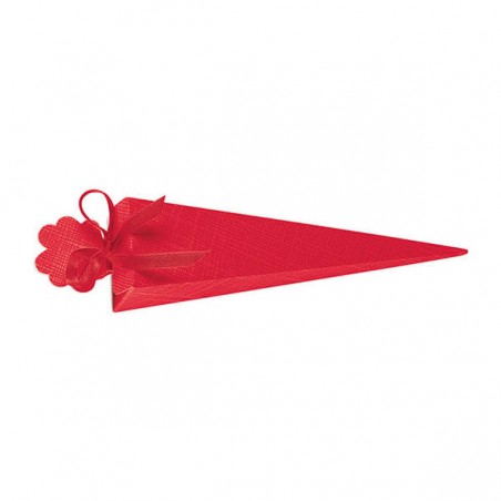 SCATOLA CONO QUADRATO SETA ROSSO 10pz