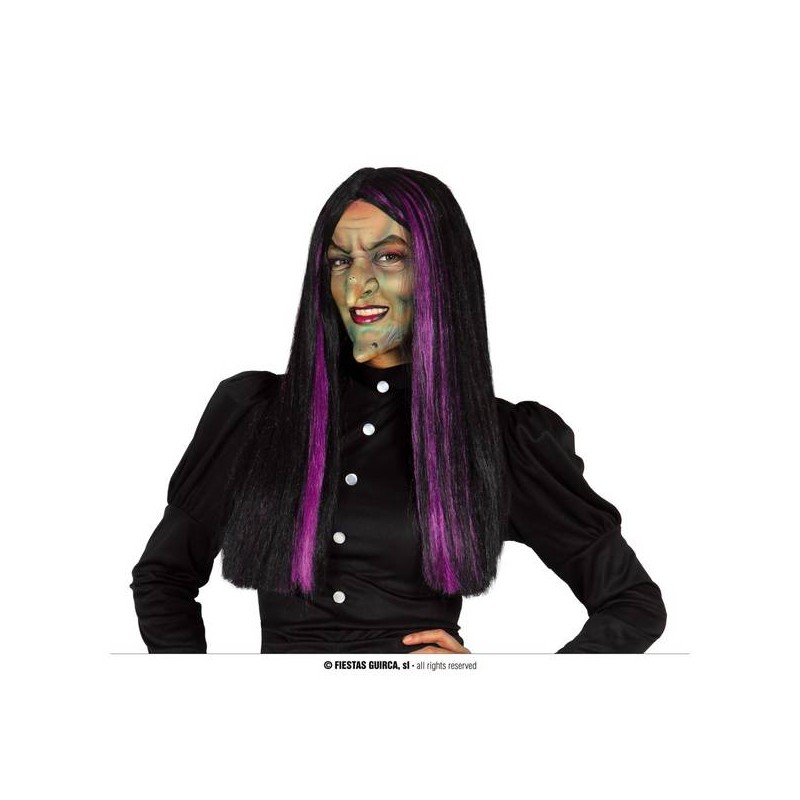 PARRUCCA STREGA CON MECHES VIOLA