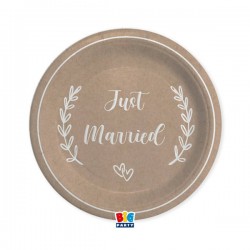 PIATTI CARTA PIANI ø24cm JUST MARRIED KRAFT 8pz