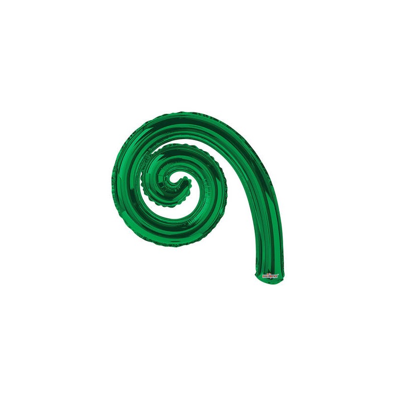PALLONE MYLAR KURLY SPIRAL VERDE MINISHAPE 14 35cm