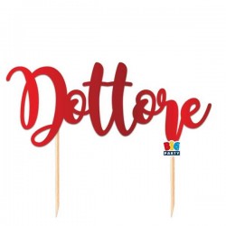 CAKE TOPPER ITALIC DOTTORE 20x16cm ROSSO