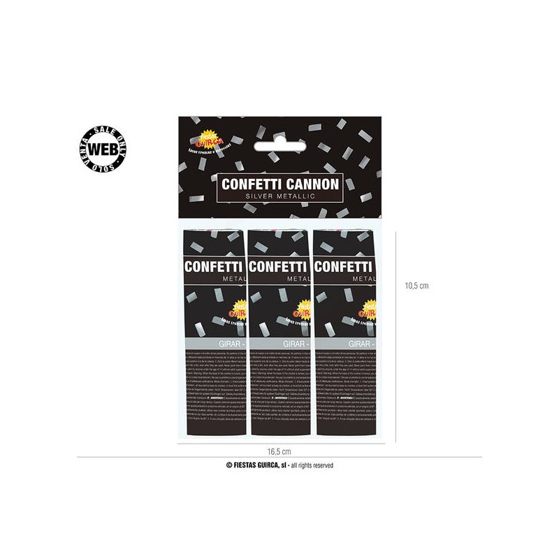 SPARA CORIANDOLI 10,5cm 3pz ARGENTO