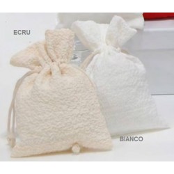 SACCHETTO BOMBONIERA STROPI ECRU 12pz