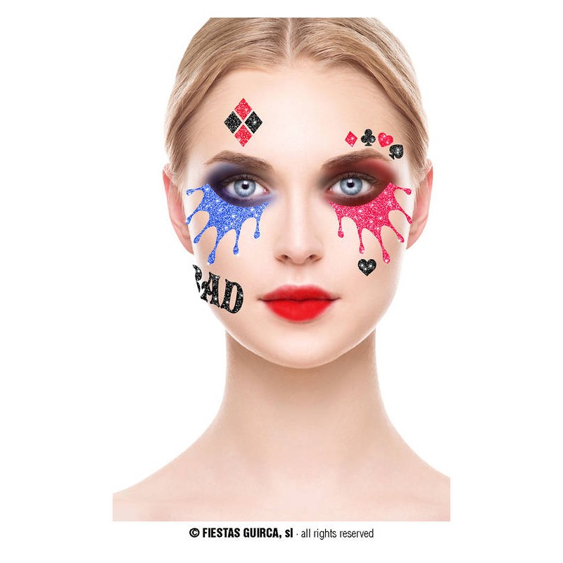 TATUAGGIO VISO DANGER GIRL GLITTER 20x20cm