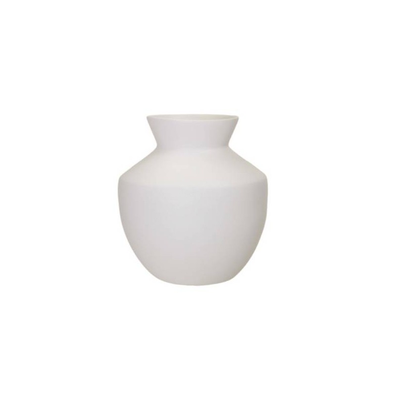 VASO BAMBOO ANFORA BASSA Ø18xh22cm WHITE MATT