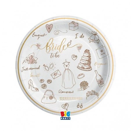 PIATTI BRIDE TO BE Ø24cm 8pz