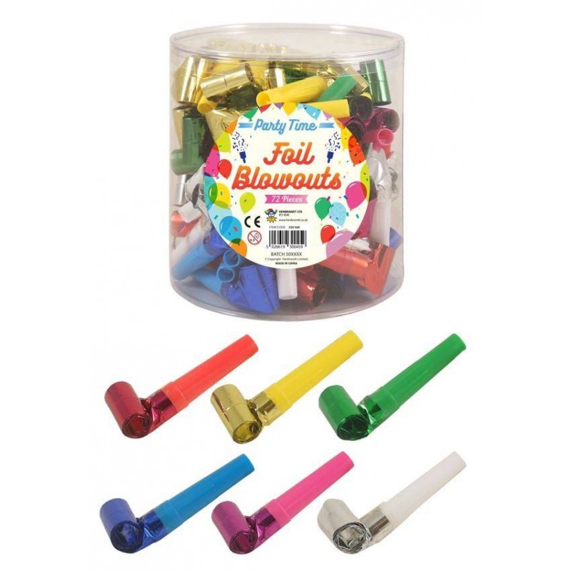 TROMBETTE IN FOIL 4cm 6 colori assortiti 72pz