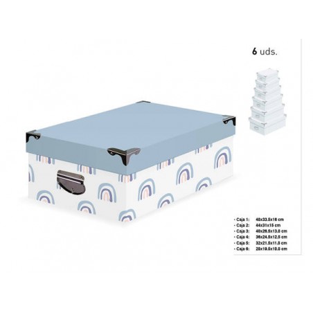 SCATOLA RETTANGOLARE ANGOLO METAL ARCOBALENO 2/6 44x31x15cm