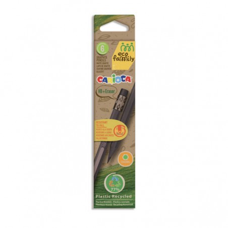 CARIOCA ECO-FAMILY MATITA HB + GOMMA 6pz