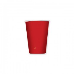 BICCHIERI 200cc WAVY RED OPACO 8pz