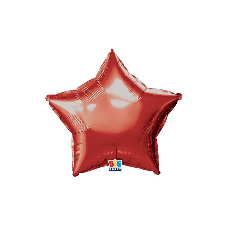 PALLONE MYLAR STELLA 18 45cm ROSSO METAL