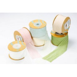 NASTRO CRINKLE CHIFFON mm38x10mt CELESTE POLVERE BAR