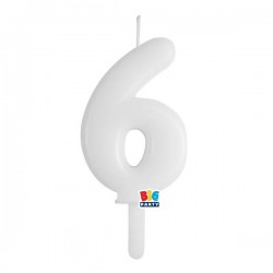 CANDELINA NUMERO 6 TINY PLUMP BIANCO 7cm