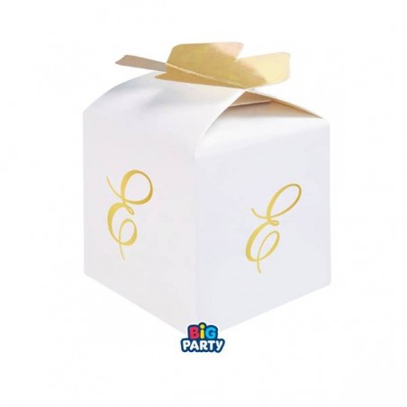 SCATOLINA CUBETTO PORTACONFETTI 5x7x5cm LETTERA E 10pz