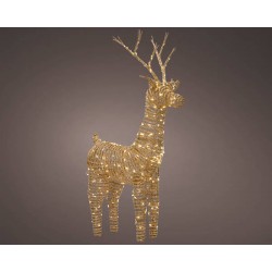 RENNA IN VIMINI 24x60x104cm C/LED BIANCO CALDO