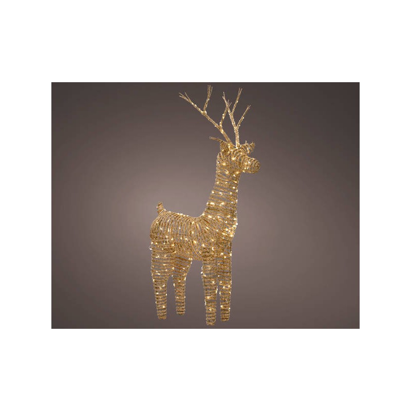 RENNA IN VIMINI 24x60x104cm C/LED BIANCO CALDO