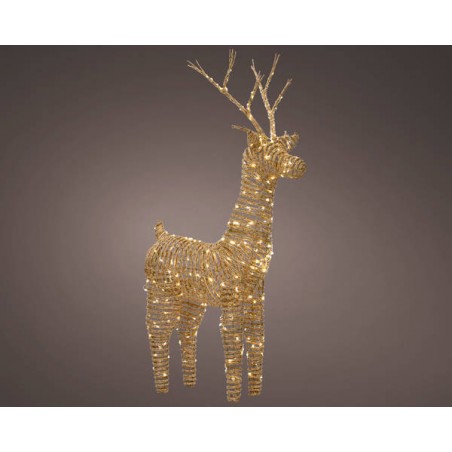 RENNA IN VIMINI 24x60x104cm C/LED BIANCO CALDO