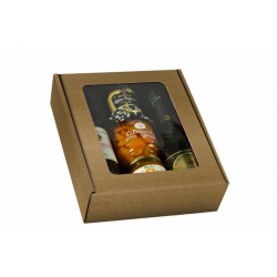 CANTINETTA 3 BOTTIGLIE C/FINESTRA 29,5x33,5x9cm ONDA AVANA