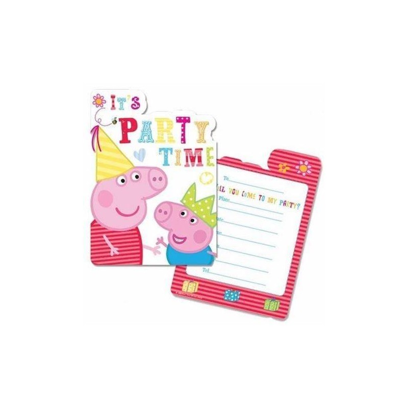 INVITI PEPPA PIG BIGLIETTO+BUSTA 6pz