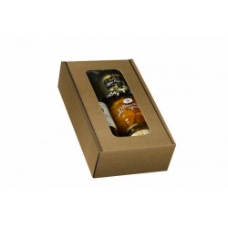 CANTINETTA 2 BOTTIGLIE C/FINESTRA 20x33,5x9cm ONDA AVANA