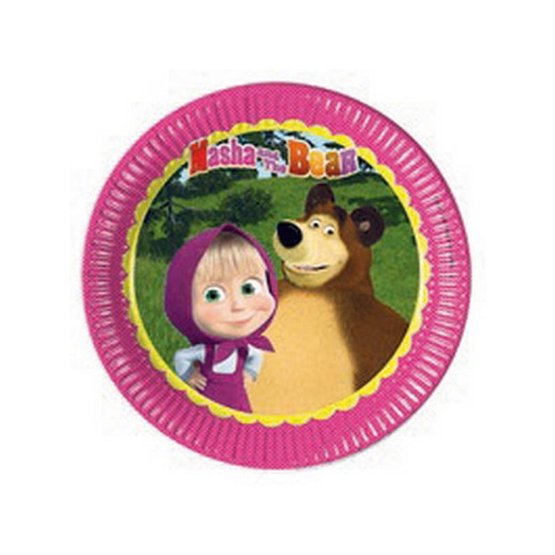PIATTI PIANI 23cm MASHA E ORSO 8pz