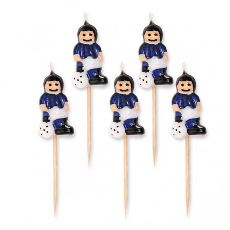 CANDELINE CALCIATORI NERAZZURRI 5pz