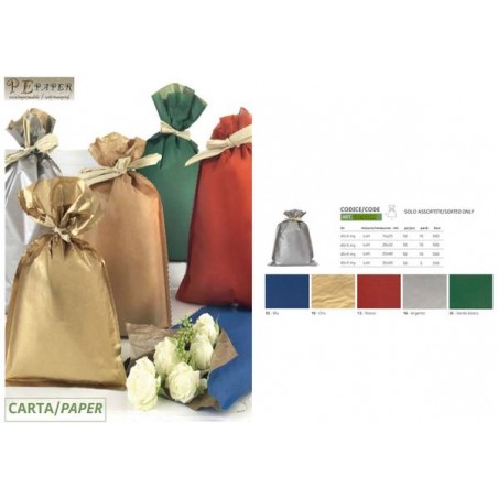 BUSTE REGALO PE PAPER 35x50cm TINTA UNITA ASS.TO 25pz