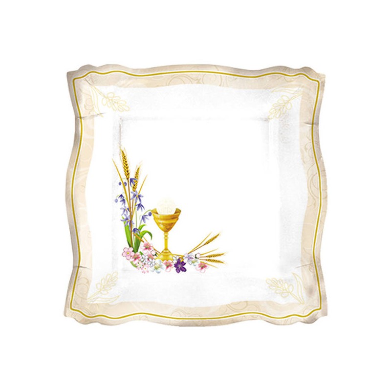 PIATTI PIANI QUADRATI COMUNIONE PRESTIGE 8pz