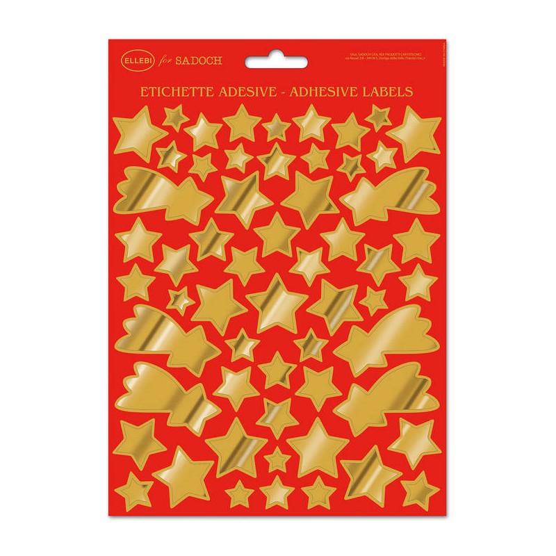 ETICHETTE NATALIZIE STELLE METAL 24x17cm ELLEBI