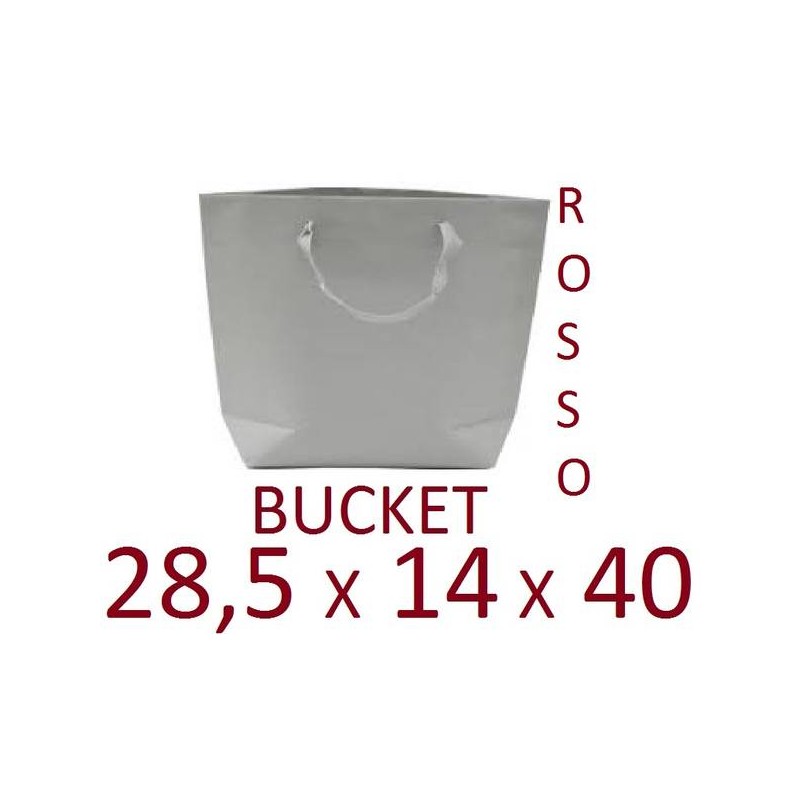 BORSA CARTA BUCKET 28,5+14x40cm ROSSO