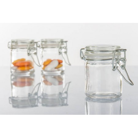 BARATTOLINO VETRO ERMETICO 50ml H.6cm H2780