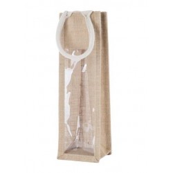 BORSA PORTABOTTIGLIE IN JUTA C/FIN 10+10x33cm