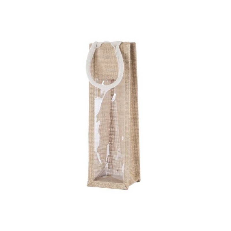 BORSA PORTABOTTIGLIE IN JUTA C/FIN 10+10x33cm