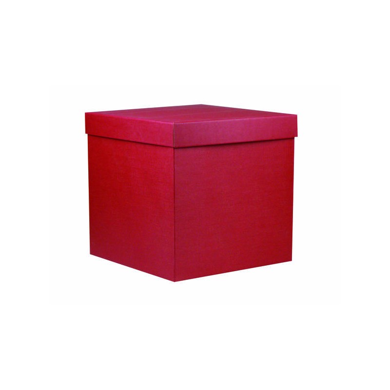 SCATOLA F/COPERCHIO QUADRATELLA 33x33x33cm GOFFR. ROSSO PORTATA 10kg