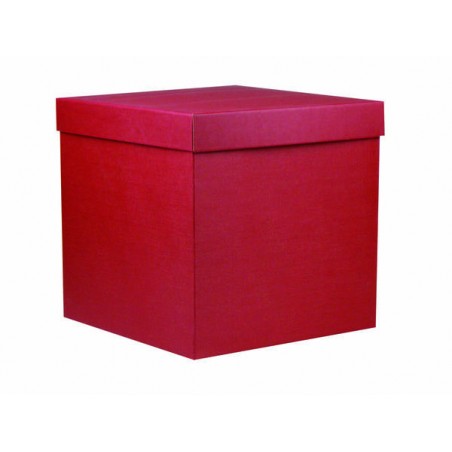 SCATOLA F/COPERCHIO QUADRATELLA 33x33x33cm GOFFR. ROSSO PORTATA 10kg